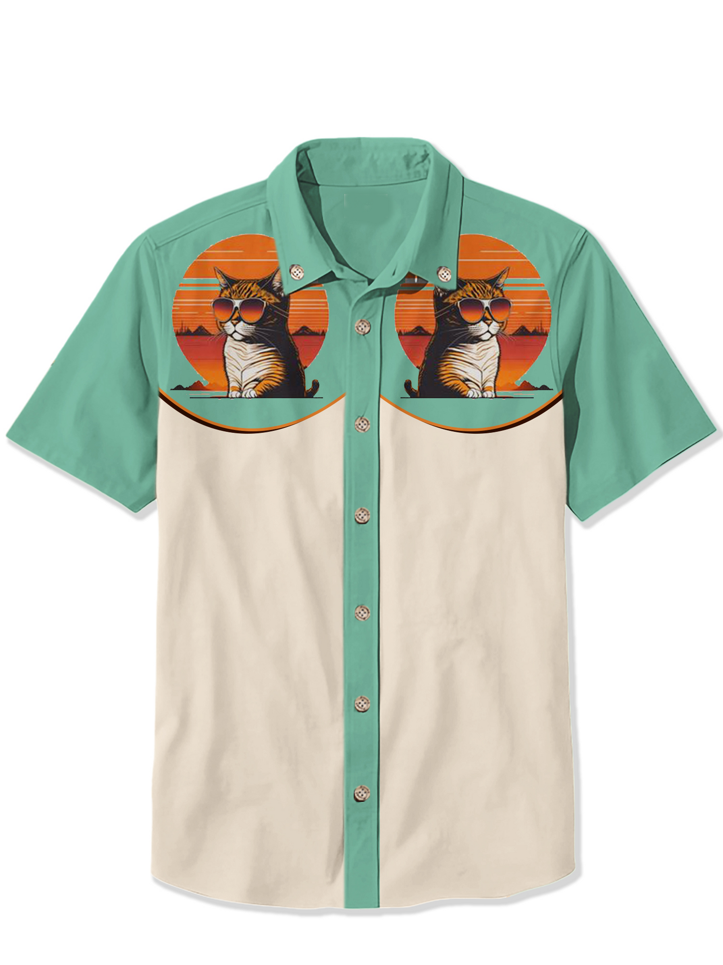 Men'S Sunglasses kitten Printed Shirt