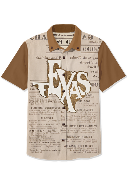 Men'S Texas Style Printed Shirt