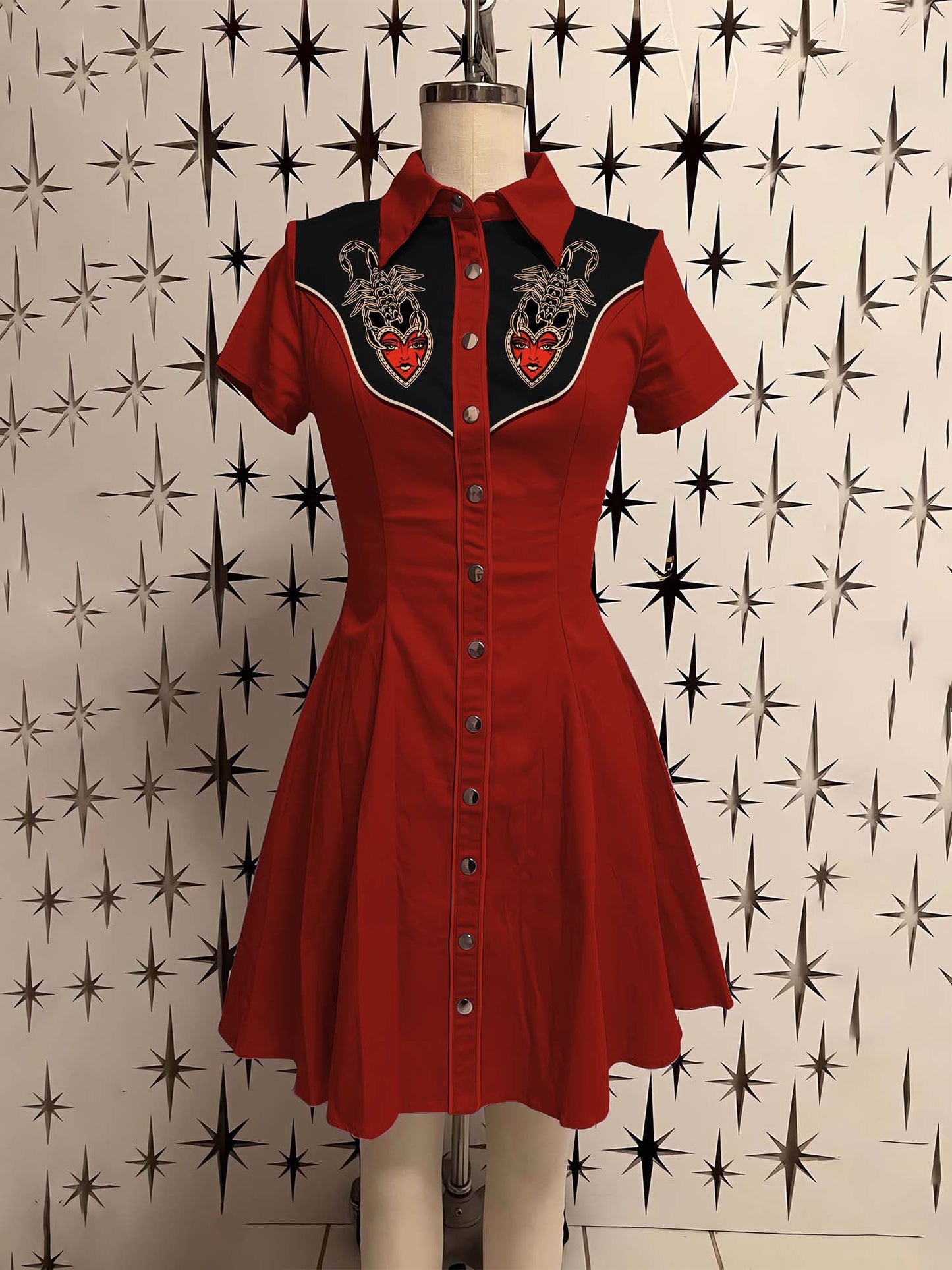 Scorpions And Love Printed Shirt Dress