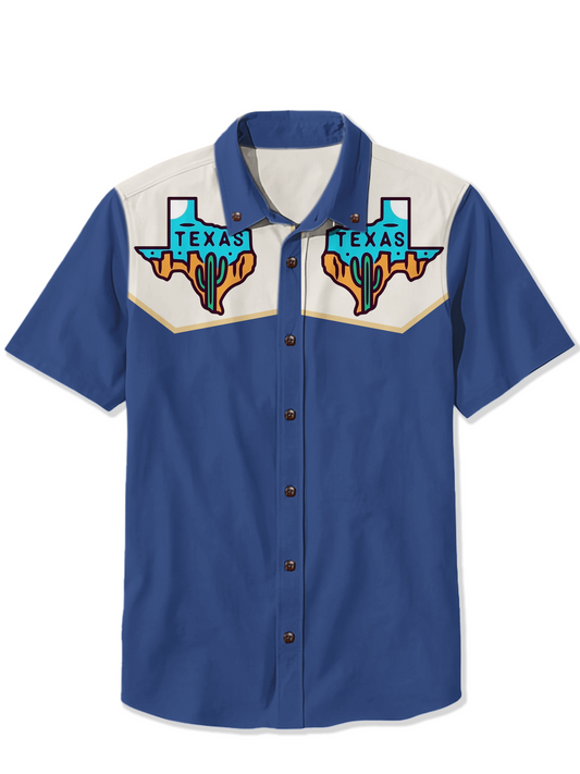 Men'S Western City TEXAS Printed Shirt