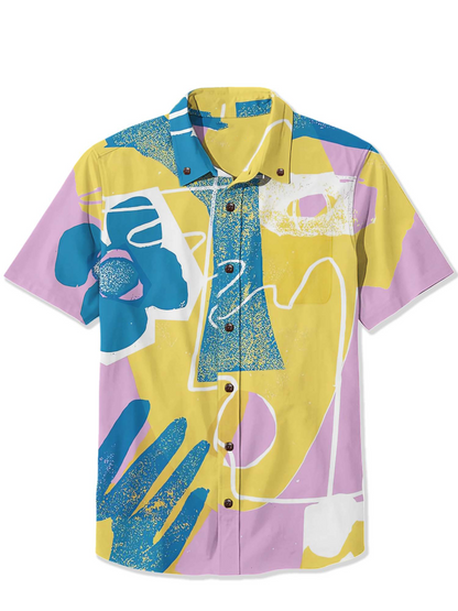 Men'S Abstract face Printed Shirt