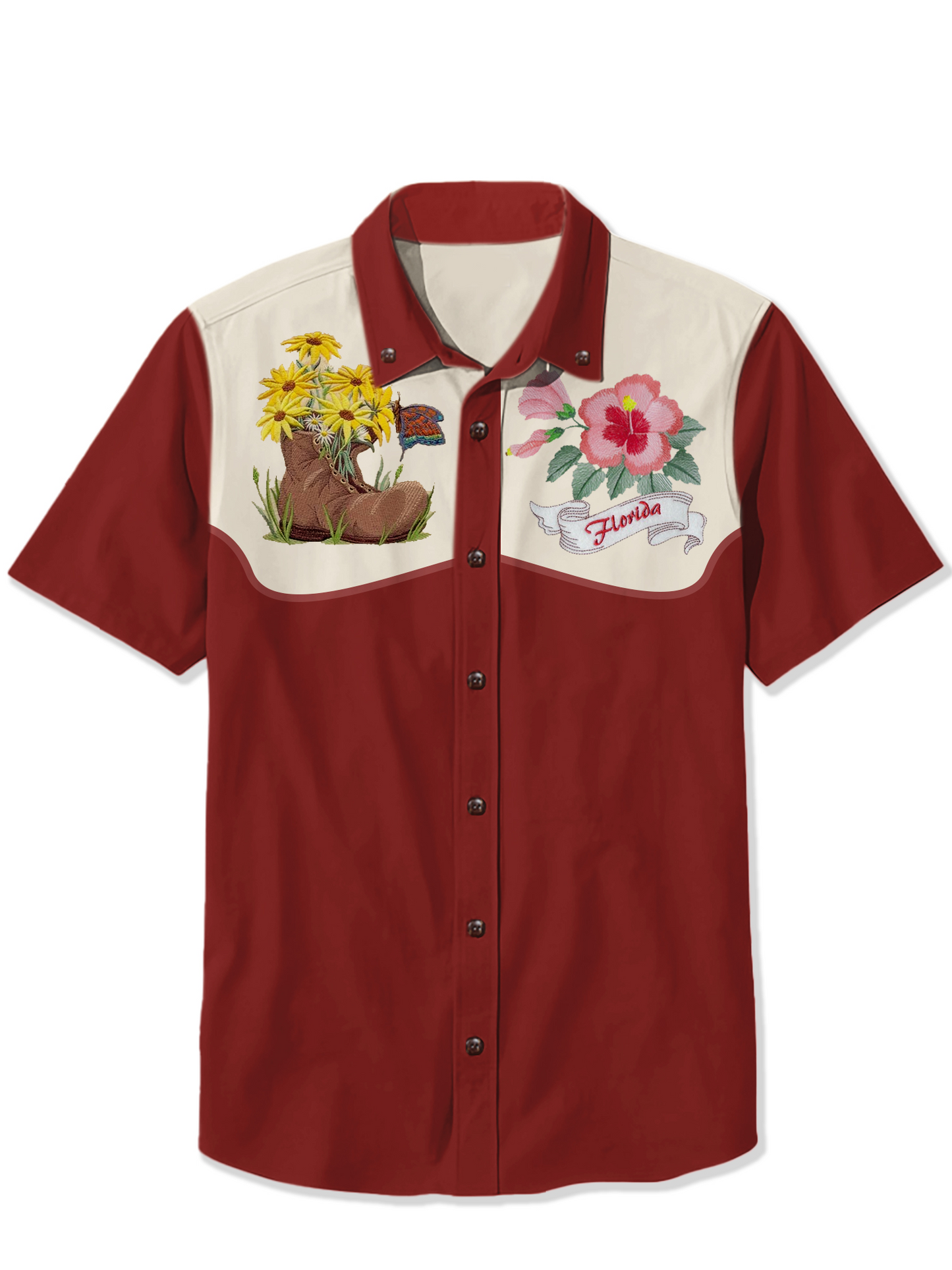 Men'S Western City Florida Printed Shirt