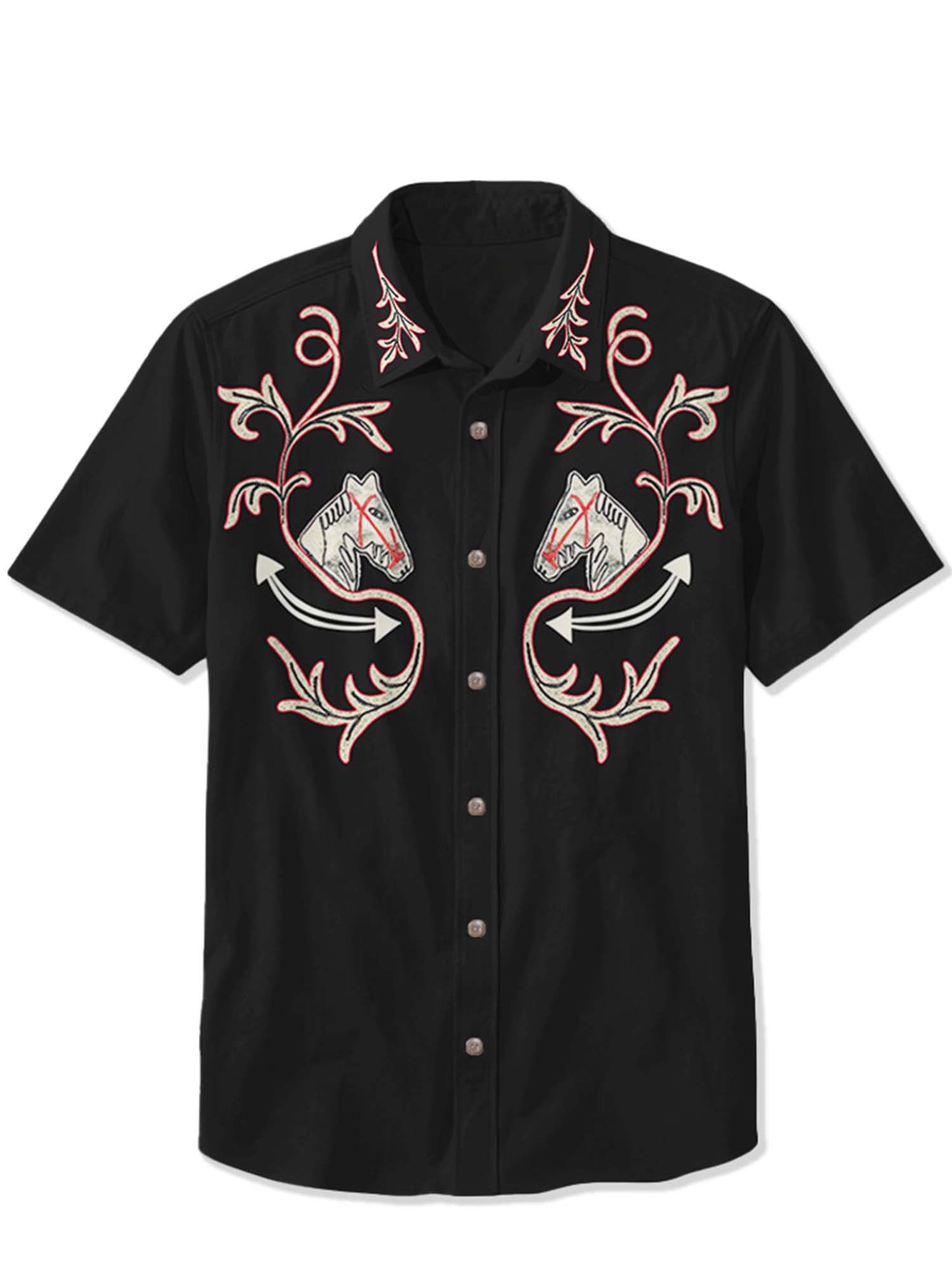 Men'S West Cowboy Printed Shirt