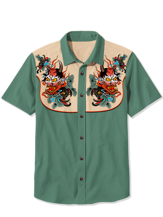 Men'S Maple Leaf Hannya Printed Shirt