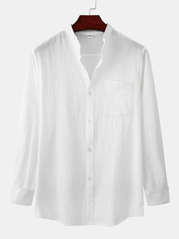 Men's Cotton Linen Long Sleeve Shirt