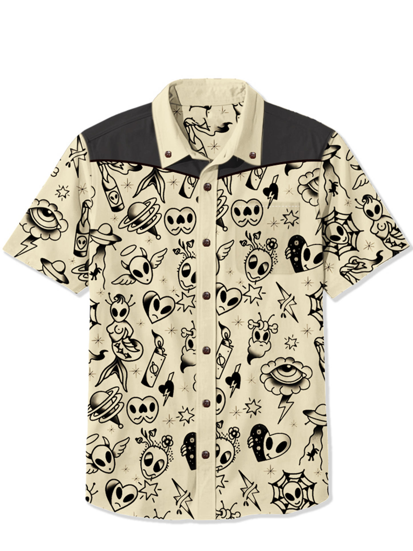 Men'S Alien Life Printed Shirt