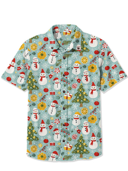 Men'S Christmas Snowman Printed Shirt