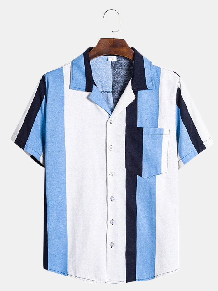 Men'S Casual Stripe Print Shirt